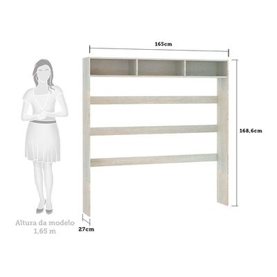 Nicho Para Embutir Painel 165cm Prime Luciane Legno Crema