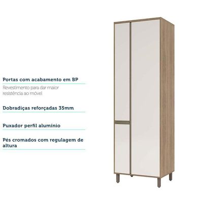 Paneleiro Especial 70cm 3 Portas 3 Prateleira C/Despenseira