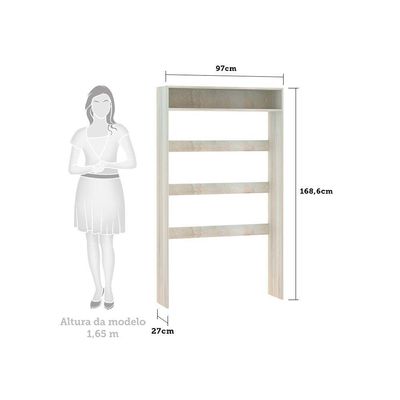 Nicho Para Embutir Painel 95cm Prime Luciane Legno Crema