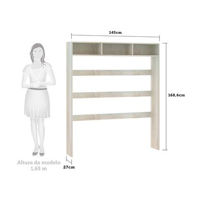 Nicho Para Embutir Painel 145cm Prime Luciane Legno Crema