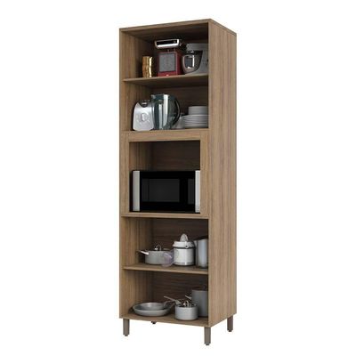 Paneleiro 70cm Nicho Para Microondas 4 Portas 2 Prateleiras