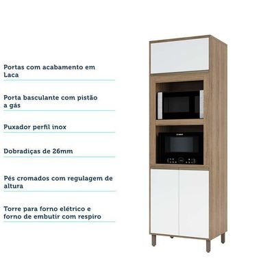 Paneleiro 70cm Duplo Nicho 2 Portas 1pt Basculante 1 Prat
