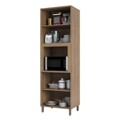 Paneleiro 70cm Nicho Para Microondas 4 Portas 2 Prateleiras