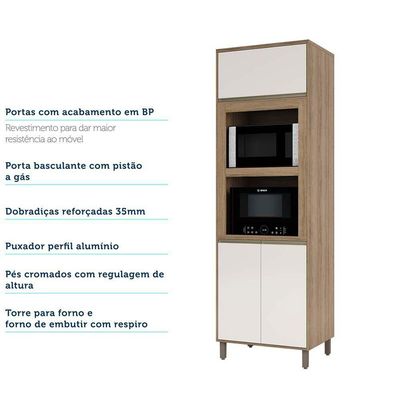 Paneleiro 70cm Duplo Nicho 2 Portas 1 Porta Basculante 1pt