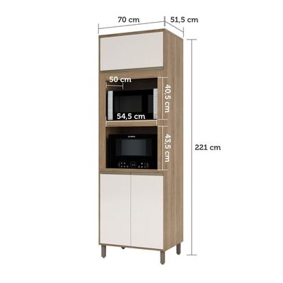 Paneleiro 70cm Duplo Nicho 2 Portas 1 Porta Basculante 1pt