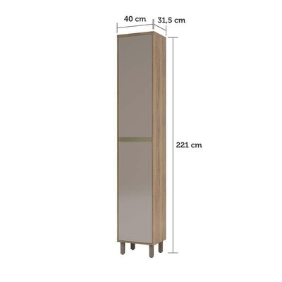 Paneleiro 40 Cm 2 Portas De Abrir Mel Vanilla C/Graff