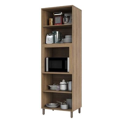 Paneleiro 70cm Nicho Para Microondas 4 Portas 2 Prateleiras