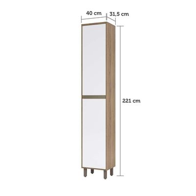 Paneleiro 40 Cm 2 Portas De Abrir Mel Vanilla C/Branco