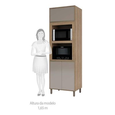 Paneleiro 70cm Duplo Nicho 2 Portas 1pt Basculante 1 Prat