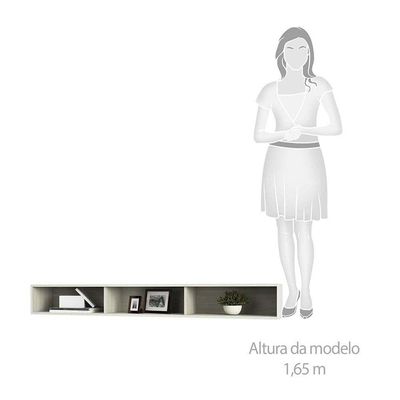 Nicho Aéreo Para Ponte Modulado 165cm Prime Legno Crema
