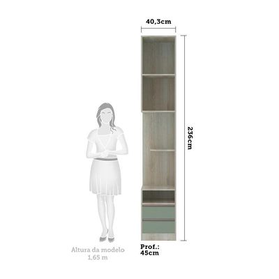 Mesa De Cabeceira Direito 2 Gavetas Prime Plus Verde Jade