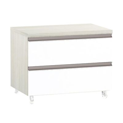 Mesa De Cabeceira Prime Plus 60 Cm Legno Crema C/ Branco Mat