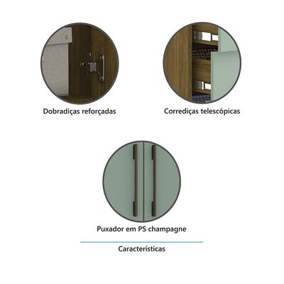 Mesa De Cabeceira Alta 38cm 1 Porta E 1 Gaveta Paris Luciane Móveis Avelã Pf Com Cinammon Pf