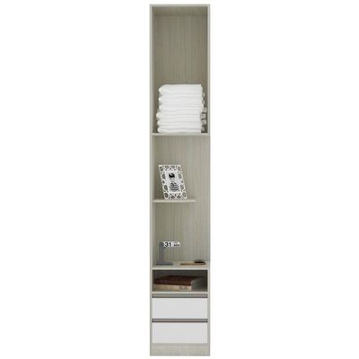 Mesa De Cabeceira Esquerdo Prime Plus Legno Crema C/ Branco