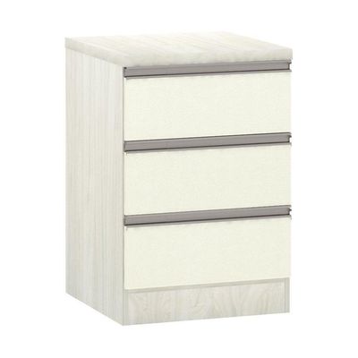 Mesa De Cabeceira 3 Gavetas 40Cm Estrutura Legno Crema Prime