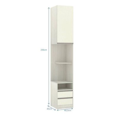 Mesa De Cabeceira Direito Prime Plus Legno Crema Com Kashmir