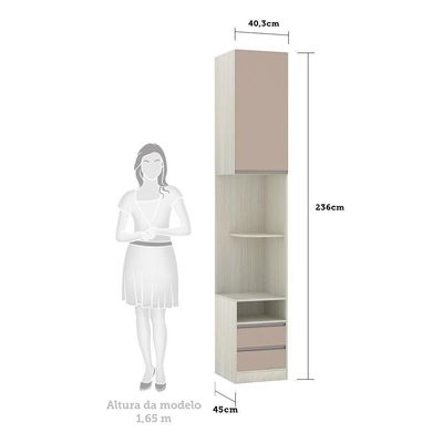 Mesa De Cabeceira Direito Prime Plus Legno Crema Com Connect