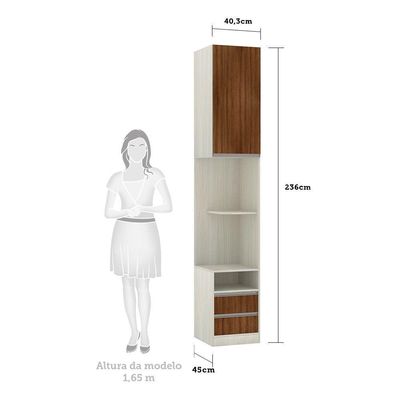 Mesa De Cabeceira Direito Prime Plus Legno Crema C/ Dourado