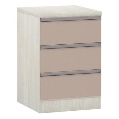 Mesa De Cabeceira 3 Gavetas 40Cm Estrutura Legno Crema Prime