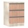 Mesa De Cabeceira 3 Gavetas 40Cm Estrutura Legno Crema Prime