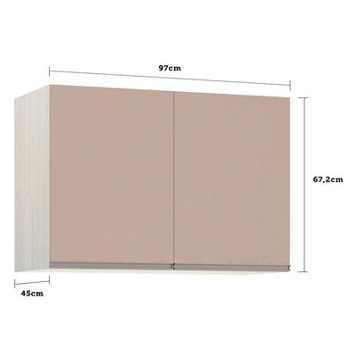 Maleiro Ponte Solteiro 2 Portas 97 Cm Crema Com Connect
