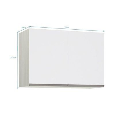 Maleiro Ponte Solteiro 2 Portas 97 Cm Crema Com Branco Mat