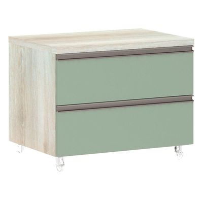 Mesa De Cabeceira 2 Gavetas Prime Plus 60 Cm Verde Jade