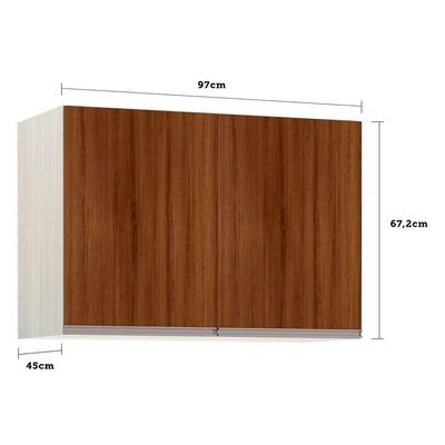 Maleiro Ponte Solteiro 2 Portas 97 Cm Crema C/ Dourado