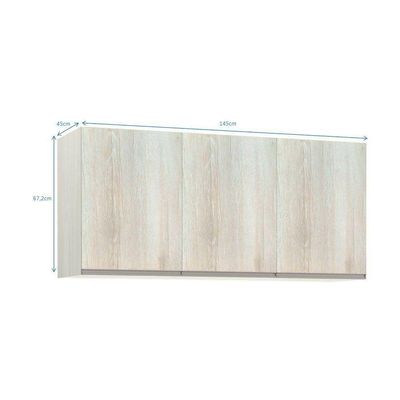 Maleiro Ponte Casal Luciane 3 Portas Plus 145 Cm Crema