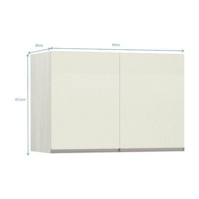 Maleiro Ponte Solteiro 2 Portas 97 Cm Crema Com Kashmir