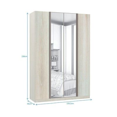 Guarda-roupa Solteiro 4 Portas 160 Cm Legno Crema
