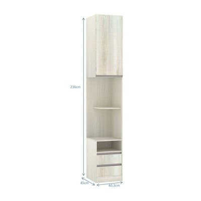 Mesa De Cabeceira Direito 2 Gavetas Prime Plus Legno Crema