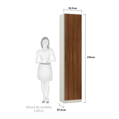 Guarda-Roupa Sapateira 50Cm Prime Plus Legno Crema C/ Dourad
