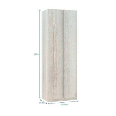 Guarda-roupa Solteiro Canto 1 Porta 80 Cm Legno Crema