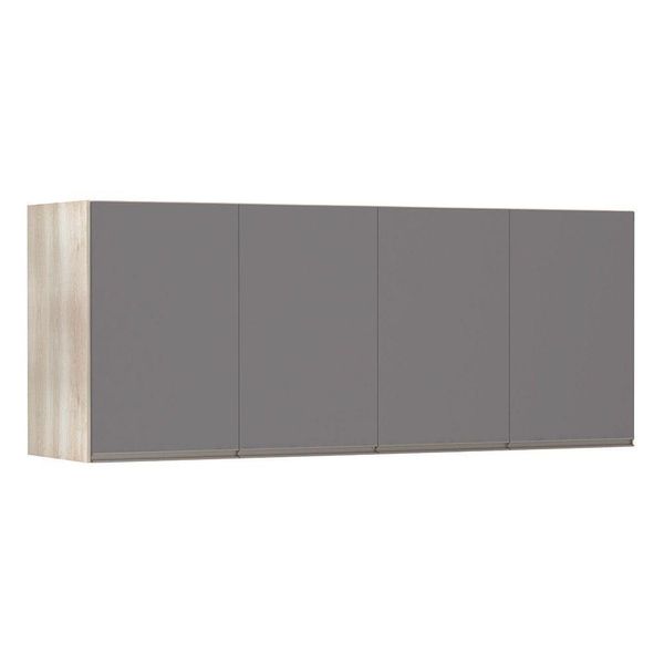 Maleiro Casal Luciane 4 Portas Prime Plus 165 Cm Cinza Puro
