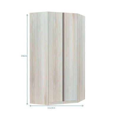 Guarda-roupa Solteiro Canto 2 Portas Legno Crema