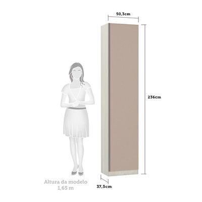 Guarda-Roupa Sapateira 50Cm Prime Plus Legno Crema C/ Connec
