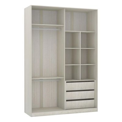 Guarda-roupa 4 Portas Legno Crema Com Nogueira Dourado