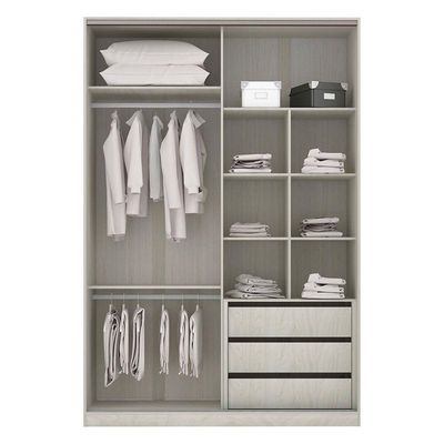 Guarda-roupa 4 Portas 160Cm Crema Com Nogueira Dourado