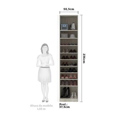 Guarda-Roupa Sapateira 50Cm Prime Plus Legno Crema C/ Cumaru