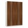 Guarda-roupa 4 Portas 160Cm Crema Com Nogueira Dourado