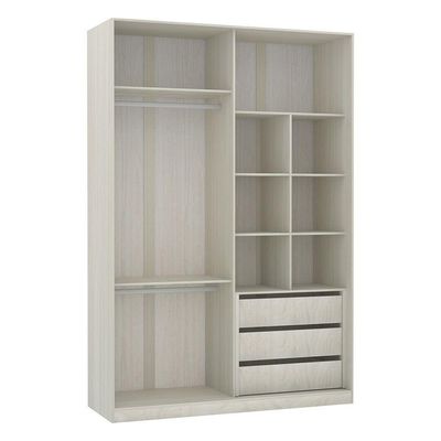 Guarda-roupa 4 Portas 160Cm Crema Com Nogueira Dourado