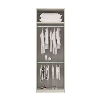 Guarda-roupa 2 Portas 80 Cm Legno Crema Com Branco Mat
