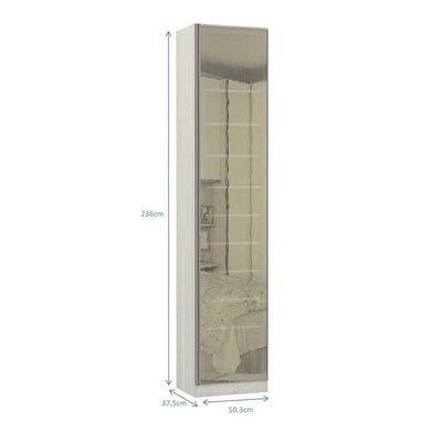 Guarda-Roupa 1 Porta 50Cm Prime Plus Legno Crema