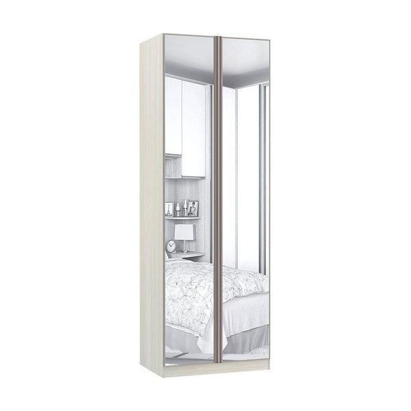 Guarda-roupa 2 Portas Com Cabideiro E Espelho 80cm Crema