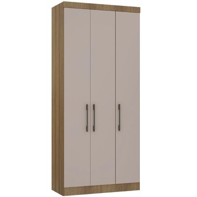 Guarda Roupa Modulado 101,50cm 3 Portas Paris Luciane Móveis Avelã Pf Com Cinammon Pf