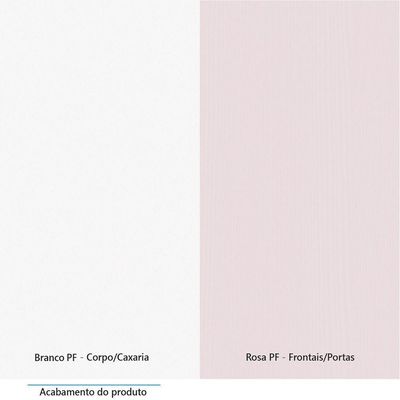 Guarda Roupa Modulado 101,50cm 3 Portas Alpes Luciane Móveis Branco Pf Com Rosa Pf