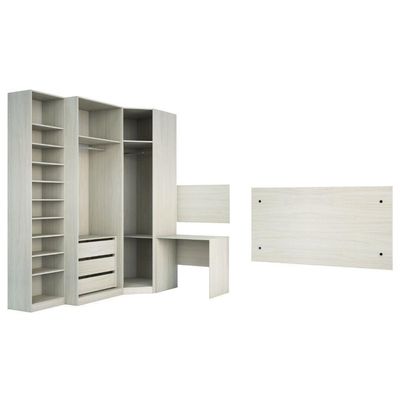 Guarda Roupa Cabeceira 142cm E Escrivaninha Legno Crema