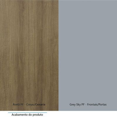Guarda Roupa De Canto Diagonal Modulado 70cm 1 Porta Paris Luciane Móveis Avelã Pf Com Grey Sky Pf