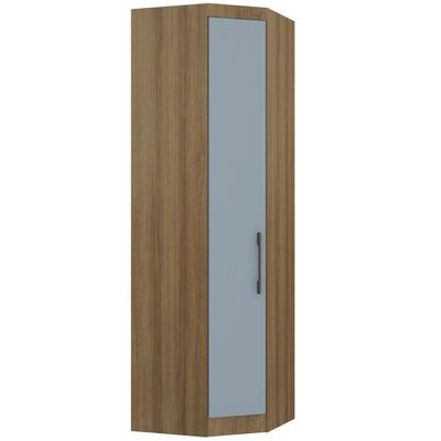 Guarda Roupa De Canto Diagonal Modulado 70cm 1 Porta Paris Luciane Móveis Avelã Pf Com Grey Sky Pf